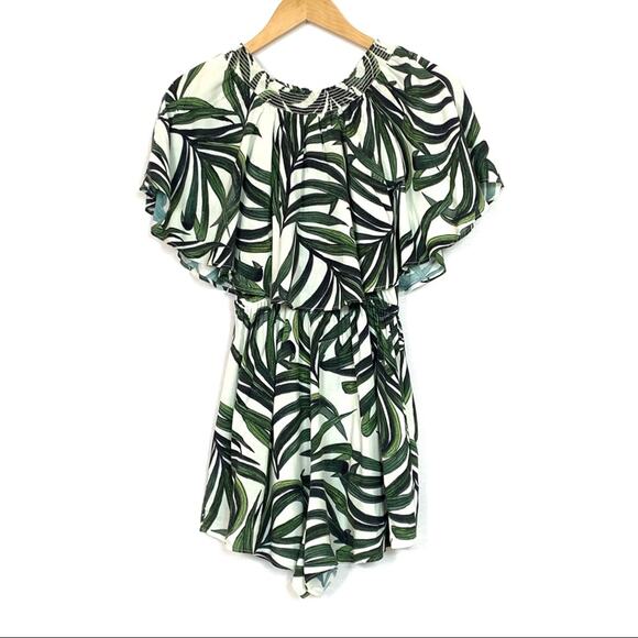 Show Me Your MuMu Rosarita Romper in Peruvian Palm Breeze Small - Picture 5 of 9